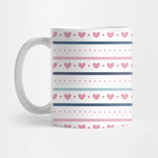 Pastel Lines with Hearts Mug